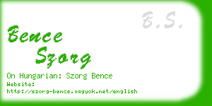 bence szorg business card
